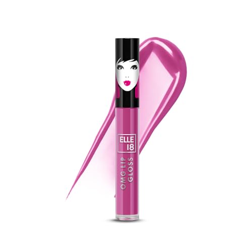 Image of Elle 18 OMG Lip Gloss, Glossy Finish, Pink-a-licious, Non-sticky Formula, Moisturising, Infused with Rapeseed and Jojoba Oil, Full Coverage| 2.5ml