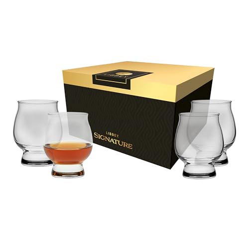 Libbey Signature Kentucky Bourbon Trail Whiskey Glasses Set of 4, Dishwasher Safe, Restaurant Quality Bourbon Tasting Glasses