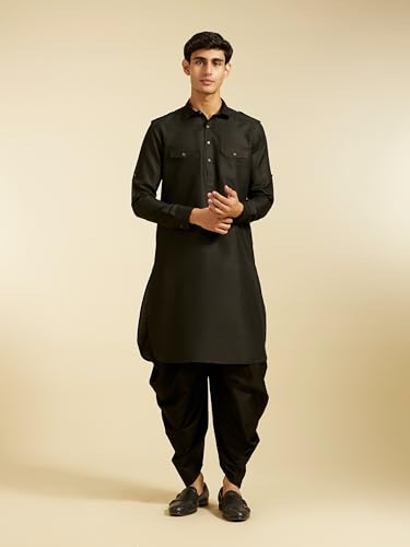 Image of DIWAS BY MANYAVAR Men's Art Silk Solid Pathani Kurta (1pc)