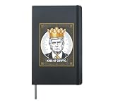Donald Trump Crypto President Parodie Meme Funny Bitcoin Hardcover Journal, Black