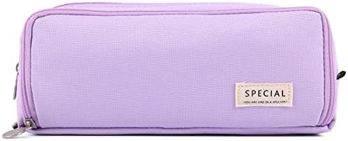 MAMUNU Pencil Case Large Capacity Pencil Pouch with 3 Compartment Stationery Storage Pen Bag for School Office Pencil Bag Comestic Makeup Bag for Women Men Girls Boys (Green)
