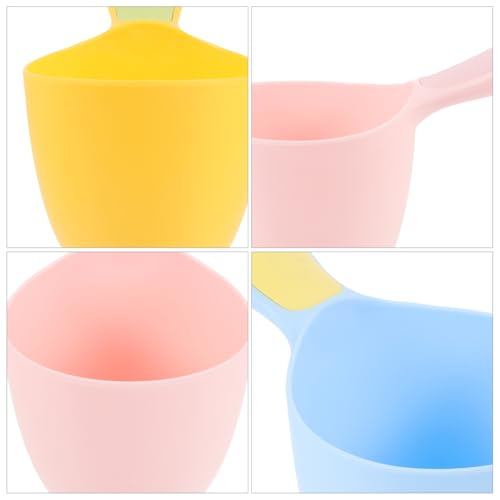 Image of 3-Pack Plastic Water Ladles 7.08X4.13X3.93In Multi-Purpose Water Scoop Cups for Baby Bath Hair Shampoo Kitchen Use Stackable Design