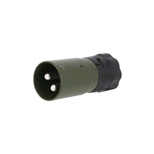 Prise mâle ronds 2 PIN 2824-19.00 ELKE évite faux contacts brasage olive