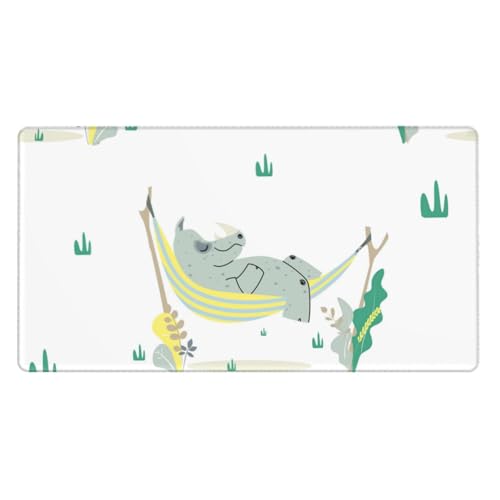 Tapis de souris de bureau motif rhinocéros pour setup moderne épuré