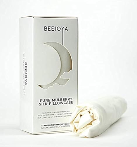 eejoya Natural Seda Funda de Almohada, hipoalergénica, 22 Momme, 100% de Seda, tamaño King con sobre Cierre.