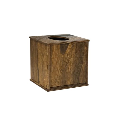 6 Pack Square Tissue Box Cover (6 x 6 x 6 inches) Rustic Wood Tissue Box Holder with Slidingout Bottom Wooden Tissue Box Cover Cube for Tabletop Stands Bathroom Bedroom Dinner Table by Cregugua - Used condition - Image 5