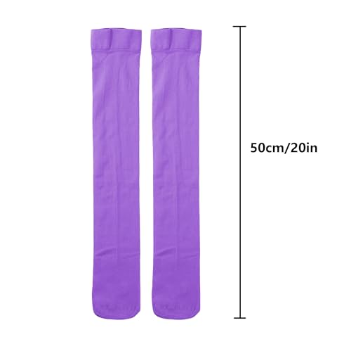 Image of Women's Opaque Stretchy Nylon Over Knee Thigh High Stockings Costume Socks