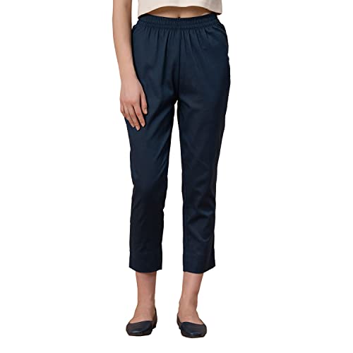 Image of Mode by Red Tape Ethnic Slim Pants for Women | Comfortable & Highly Durable MCP0014-28 Navy