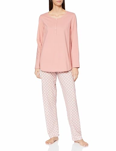 CALIDA Lovely Nights Pyjama, lang Damen, aus 100% Bio-Baumwolle, mit...