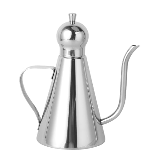 HEMOTON Distributore Di Olio in Acciaio Inossidabile 304 Con Copertura a Prova Di Polvere - Contenitore Per Olio E Condimenti Liquidi 18.5X10.5X19.5Cm