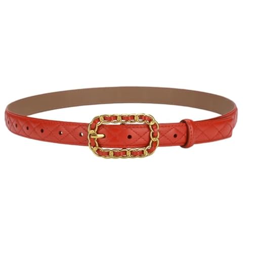 Belts for women, Waist Belt Women's Waist Belts adjustable Alloy Pin buckle Leather Belt Women's Dress Jeans Casual Versatile Belt(Red)