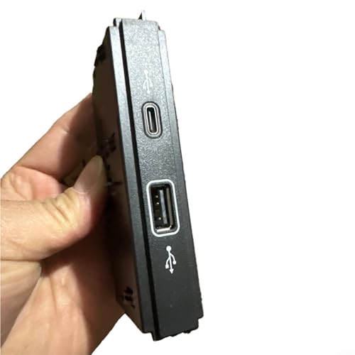 Puerto USB frontal con carga rápida PD para Tiguan Mk2, adaptador ABS negro 6