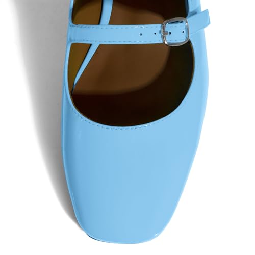Image of anteikira Women's Round Toe Slingback Flats Closed Toe Double Strap Mary Jane Flats for Women 1 Inch Heel Dress Shoes Low Heel Causal Work Office Pumps for Women Size 5.5-12US