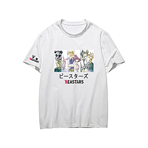 Unisex Beastars T-Shir Moda Casual Verano Cuello Redondo Camiseta de algodón para Parejas