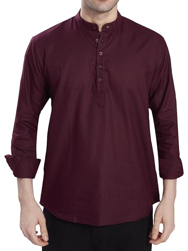 Image of DIVISIVE Men's Slim Fit Full Sleeves Cotton Short Kurta