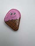 Ice Cream Cone Decorative hand painted rocks, garden stones, and bricks for indoor and outdoor use (3'-5') Medium (5'-8') Large (Large)