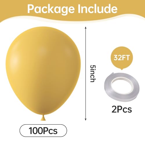 Image of KALOR Lemon Yellow Balloons,100 Pcs 5 Inch Mini Matte Latex Balloons for Balloon Garland Arch, Birthday Decoration, Wedding Party, Baby Shower Decorations