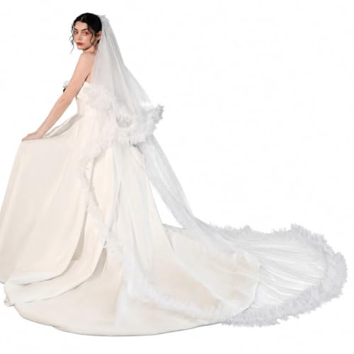 Velo de novia largo doble capa blanco roto ceremonia estudio fotos