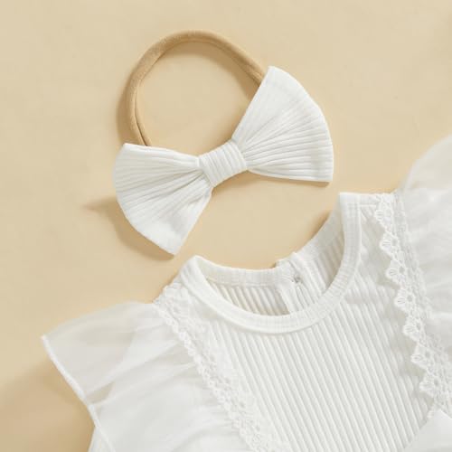 Infant Newborn Baby Girl Fall Winter Outfit Clothes Long Sleeve Lace Trim Mesh Tulle Tutu Romper Dress Baptism Birthday Party3