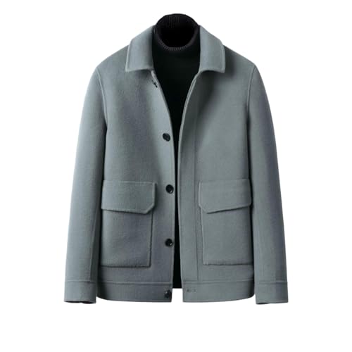 Veste courte homme laine double face fait main simple boutonnage
