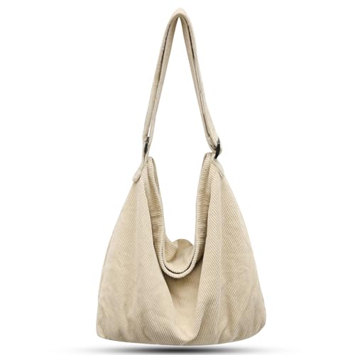 ONCCI Sac à bandoulière Femme Sac à main, Cordes Sacs Grand Shopper Tote Bag Sac à bandoulière Casual Crossbody Bag pour l'école Université Bureau Voyage Excursion Shopping (Kaki)