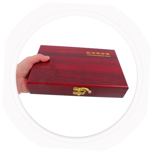 Caja de madera para monedas con tapa, almacenamiento práctico miniatura 4