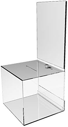 FixtureDisplays Urna acrílica de 8.5 x 19.5 x 8.5 pulgadas con cabecera de 8.5 x 11 pulgadas, transparente 19240 19240