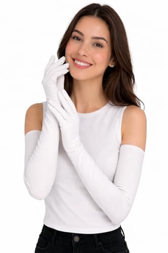 Image of Women's Driving Gloves, Printed Cotton Full Hand Summer Gloves for Protection from Sun Burn /Heat /Pollution (Pack of 1 Pair)