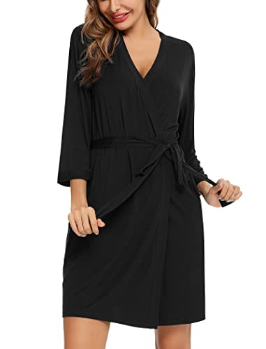 Leikar Short Robes For Women Soft Bathrobe Lightweight Bamboo Kimono Robes Ladies Loungewear4