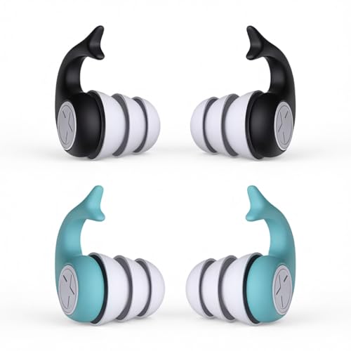 Image of Proberos 2 Pairs Silicone Swimming Ear Plugs for Adults, Waterproof Swim Earplugs with Secure Spiral Fit, Soft Hypoallergenic Noise Reduction Ear Plugs for Swimming, Surfing, Diving & Shower