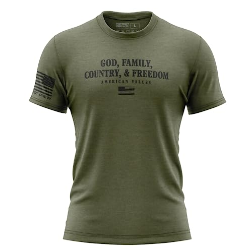 Men's God, Family, Country, and Freedom American Graphic Tee, Patriotic, USA & Freedom Style Shirt