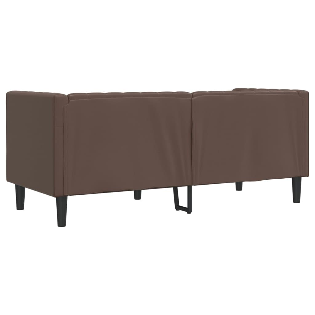 Poltrona classica Chesterfield con chiusura a bottoni, elegante poltrona da club per soggiorno in ecopelle di facile manutenzione in marrone con seduta imbottita per una seduta comoda