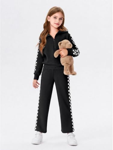 Image of Haloumoning Girls Sweatsuit 2 Piece Zip Long Sleeve Sweat Outfits
