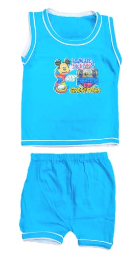 Image of Baby Boy & Girl Unisex Summer Dress 100% Pure Cotton T-shirt and Shorts - Pack of 5 T-shirt + 5 Shorts Multi colored