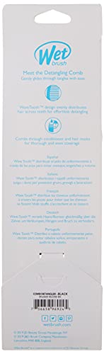 Wet Brush Detangling Comb, Black - Wide Tooth Hair Detangler with WaveTooth Design that Gently and Glides Through Tangles - Brush Throough Conditioner and Hair Masks - Gentle On Scalp and Pain-Free