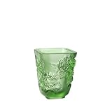 Lalique Vase Pivoines Vert 14 cm h x 12 x 12 cm