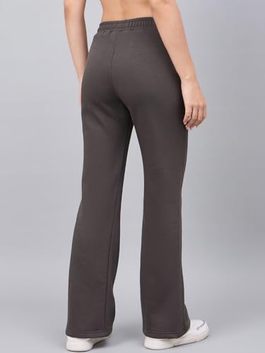 Image of 98 Degree North Women Flared Fleece Track Pants-GL1315-ALMOND