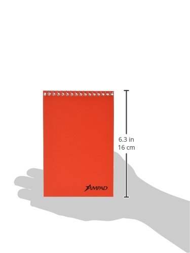 Ampad Efficiency Pocket Notebook, Recycled, 4 X 6 Inches, Single Wire, Top Open, Assorted Covers,3 Notebooks Per Pack, Red/Blue/Green (45-094) #TOP6