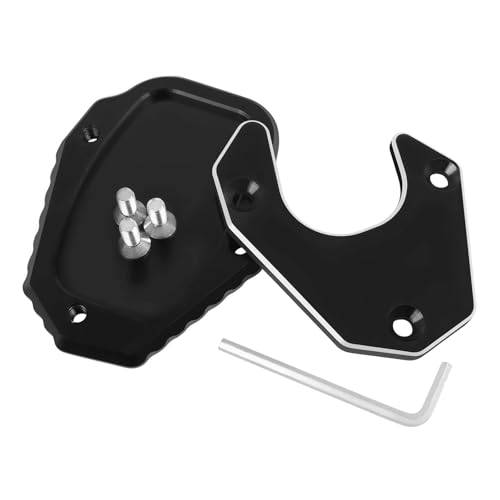 Motorrad Ständer Verlängerung Platte Für HONDA CRF250L CRF250 Rally 2017-2019 Seite Stehen Unterstützung Enlarger Pad(Black-No logo)