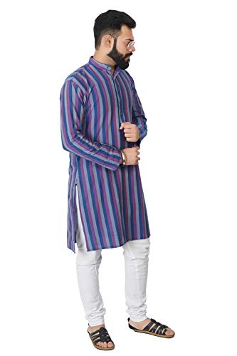 Image of Men's Cotton Long Kurta (Broad Lining)