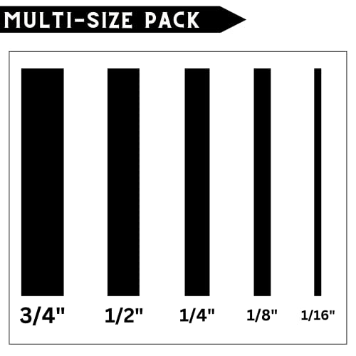 Doay 5 Rolls Pinstripe Tape - Masking Tape 1/16", 1/8", 1/4", 1/2", 3/4" - Thin Painters Masking Automotive Tape For Diy, Car, Auto, Paint, Art, Tumblers (Black) #TOP5