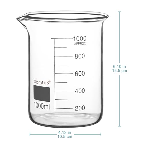Bécher en verre stonylab de qualité supérieure en forme basse de 1000 ml - 2