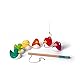 Janod - Angelspiel Enten - 6 Bunte Enten + 2 Angeln aus Holz - Badeenten - Gummienten Geschicklichkeitsspiel - Ideal für Kindergeburtstage - Kinderspielzeug ab 2 Jahren, J03246