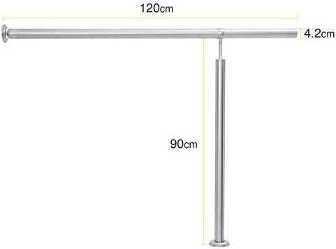 CO-Z Stainless Steel Handrail, 120x90 cm Interior Exterior Handrail for Garden Stairs, Hand Support Railing for The Elderly & Others, Outdoor Indoor Bannister Rail with Wall Fittings and Metal Plugs