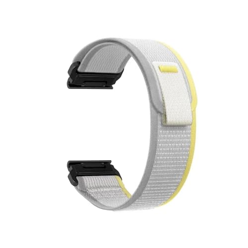 [PLYYQZM] 22mm 26mmNCbNtBbgrv.ɍ Gar min Fenix 8 E 7X 7Pro Solar 6X 6 Pro 5X Plus MARQ EPIX Gen2 Mk2i Mk2iCxgpɓKp(Yellow Wh