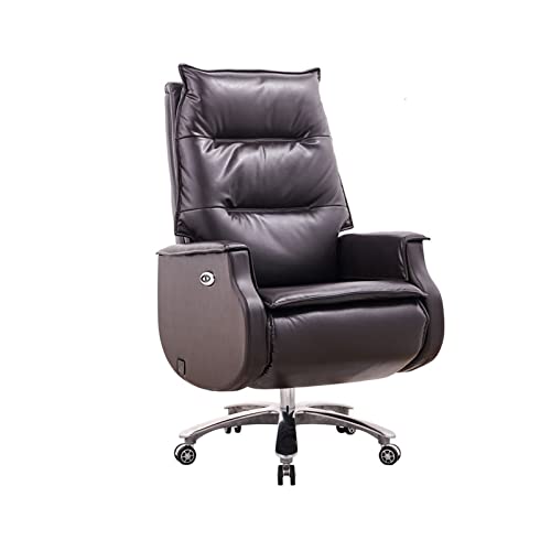 Tiiiopkvvv Managerial Chairs Executive Chairs Computer Gaming Chairs Video Game Chairs Electric Massage Home Office Desk Chairs Boss Chair Cowhide