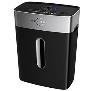 BONSEN Shredder for Home Office, 8-Sheet Crosscut Credit Card Shredder, Small Paper Shredder for Home Use with 4 Gallons…