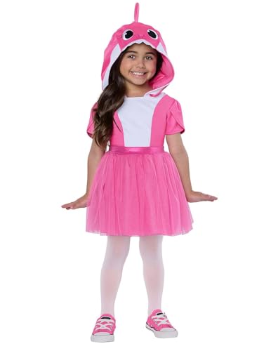 Spirit Halloween Toddler Pink Baby Shark Dress Costume Unisex Child Size 2T Standard Multicolor
