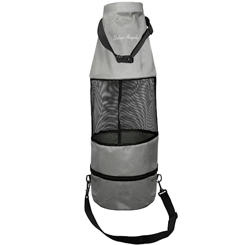 Deluxe Recycles Boat Trash Can Bag - Durable 600D Mesh Oxford Fabric, Bottom Zipper, and Washable - Ideal for Boats, Kayaks, Campers, RVs, and More (Grey)