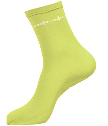 ScubaMax Spandex Sport Sock - Scuba - Snorkeling - Fins - Heavy Duty 6 Oz - Yellow